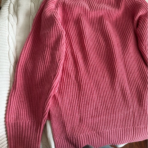 Aritzia Wilfred Free Lin Pink Sweater High Low Hem Wool Turtleneck Size L - Picture 4 of 15